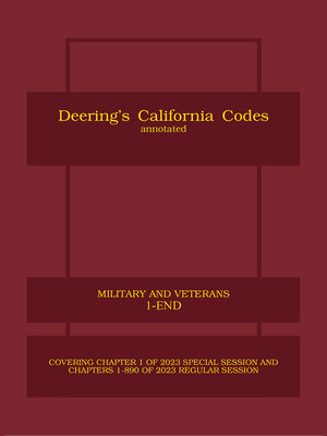 cover image of Deering's California Military and Veterans Code, Annotated